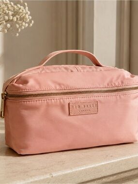 🌸 Ted Baker London Blush Pink Travel Cosmetic Case | Floral Interior | NWT